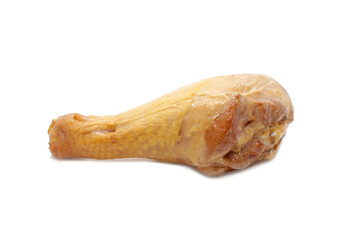 Smoked chicken leg isolated on white background. 