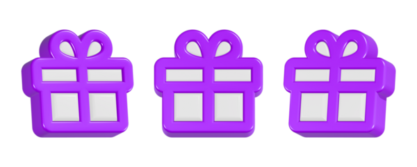 giftbox 3d rendering icon in purple color