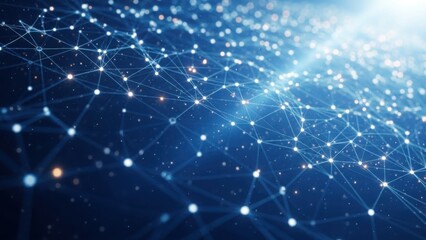 Global digital network connection concept abstract background with glowing lines and dots