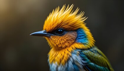 gold crest a small colourfull bird with its golden crown looking so stunning