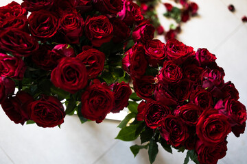 bouquet of red roses