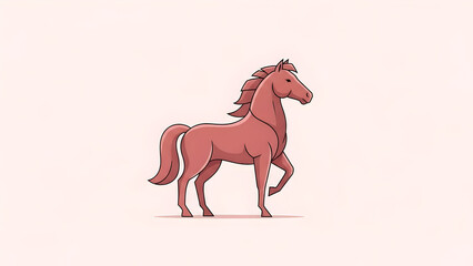 Obraz premium A stylized illustration of a horse in a walking pose, showcasing a clean and modern design.