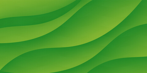 Green abstract background with wavy shapes