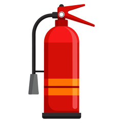 Obraz premium Vector illustration of Fire extinguisher. Perfect for icon, logo,emblem, banner, label. Front view 