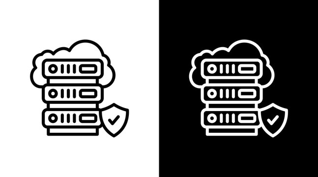 Server With Icon Set Design