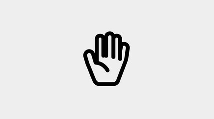 Obraz premium Minimalist open hand gesture icon for user interface, stop, drag, hold, grab, or interactive cursor symbol