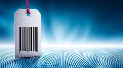 White tag with red string hangs gently plain white tag features prominent red string detail