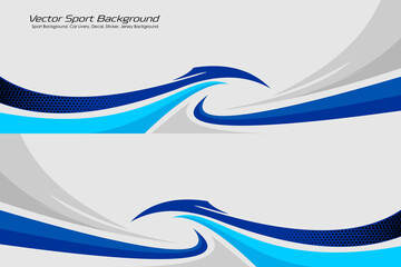 design blue color Sporty Wave Decal for Vehicle Graphics