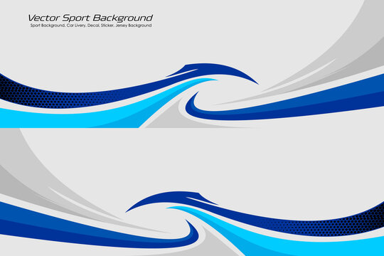 design blue color Sporty Wave Decal for Vehicle Graphics