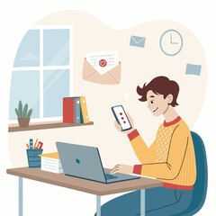 business woman working on computer