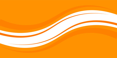 Bright Orange Abstract Wave Design With White Curved Stripes For Modern Graphic Backgrounds