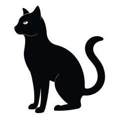 silhouette cat on white background