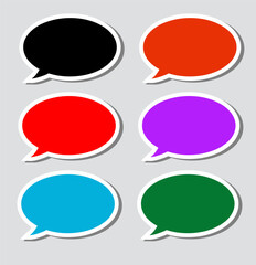 Speech Bubble set, Talk bubble, Cloud speech bubbles collection,Collection of doodle speech bubbles, stickers, text boxes icons