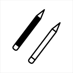 pencil icon set black and white