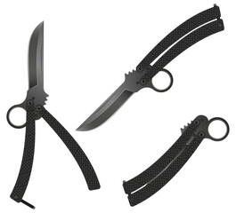 butterfly knife is a melee weapon vector illustration isolated on white background