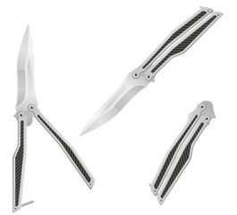 butterfly knife is a melee weapon vector illustration isolated on white background