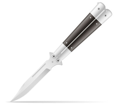 butterfly knife is a melee weapon vector illustration isolated on white background