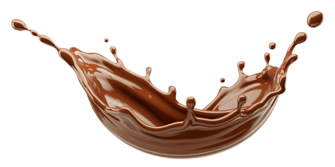 Chocolate milk splash frozen in motion isolated on white background