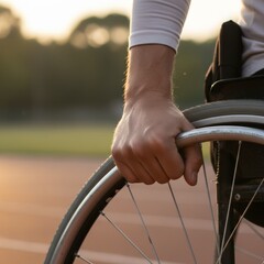 Candid photograph of adaptive sports players laughing and celebrating teamwork and inclusion in community fitness.