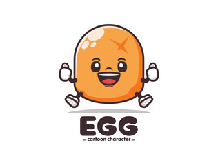 Egg cartoon mascot with thumbs up