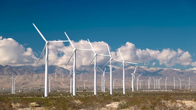 Wind Turbines at San Gorgonio Pass Near Palm Springs, California