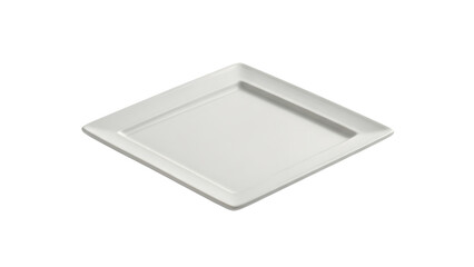 Clean white square plate on a  white background