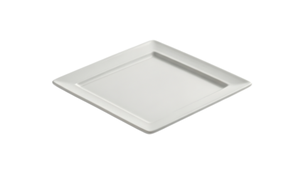 Clean white square plate on a  white background