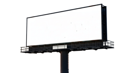 Blank billboard advertisement mockup template for marketing isolated on transparent background
