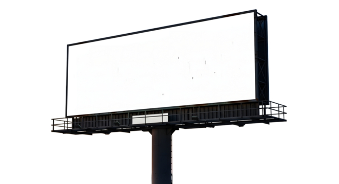 Blank billboard advertisement mockup template for marketing isolated on transparent background - Powered by Adobe