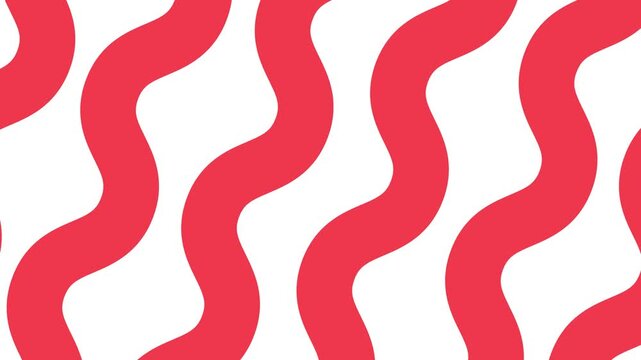 A vibrant and dynamic wavy red line pattern gracefully set against a cool and clean white background space