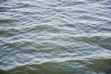 Close-up view of blue-grey water with small ripples and waves.