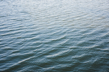 Close-up view of blue-grey water with small ripples and waves.