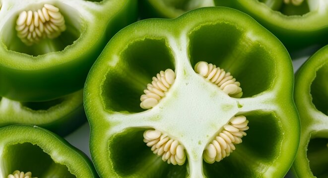 Sliced Green Bell Peppers Freshness.