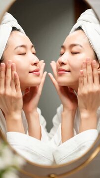 Relaxing Skincare Routine with Gentle Facial Cleansing and Nourishing Massage
