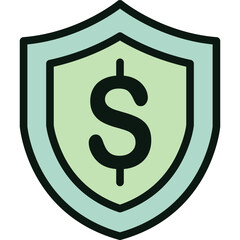 Clean flat finance and banking icon set featuring credit cards, wallet, shield, money bags, stacked coins, banknotes, receipts, financial documents, safe box, banks, cloud download, and savings jars