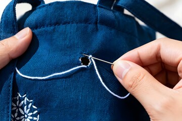 Achtsames Reparieren (Minimalistisch und Authentisch) - Eine unkonventionelle Darstellung von Nachhaltigkeit durch das Reparieren eines Textilstücks mit der japanischen Sashiko-Technik