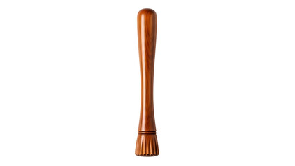 A single wooden muddler for cocktails on a White background