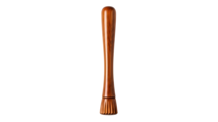 A single wooden muddler for cocktails on a White background