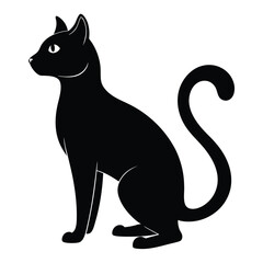 silhouette cat on white background
