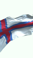 Fototapeta premium Faroe Island flag - 3D realistic waving flag on transparent png. Background with transparency