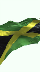 Jamaica flag - 3D realistic waving flag on transparent png. Background with transparency