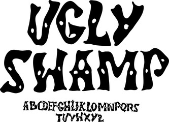Ugly Swamp Monster Font – Gooey Horror Alphabet Typeface for Spooky Branding, Slime-Themed Posters, and Creepy Halloween Typography Design