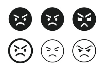 Fototapeta premium Frustration Icon Variations. Frustration. Icon set. Set Logo of frustration: face with furrowed brow. harmonious logo variations of the same emblematic