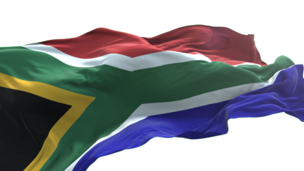 South Georgia and the South Sandwich Islands flag - 3D realistic waving flag on transparent png. Background with transparency