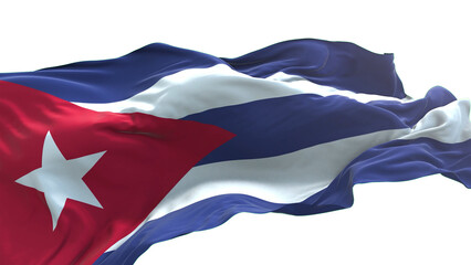 Cuba flag - 3D realistic waving flag on transparent png. Background with transparency