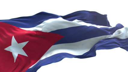 Cuba flag - 3D realistic waving flag on transparent png. Background with transparency