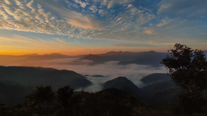 sunrise over the mountains