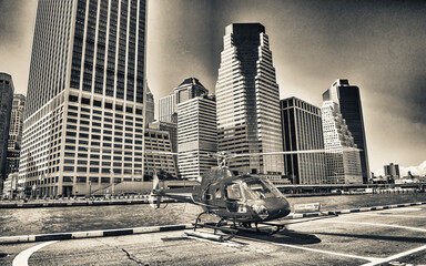 New York City - June 2013: Helicopter tour in New York City