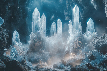 Bioluminescent glowing flora fauna flowers on alien planet landscape generative ai fantasy scene