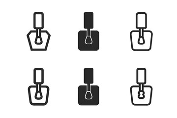 Diverse Beauty Logo Set. beauty and grooming services. Icon set. Set Logo of beauty and grooming services: nail polish and brush. harmonious logo variations of